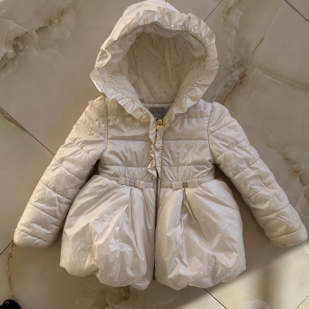 Tahari Kids White Puffer Jacket